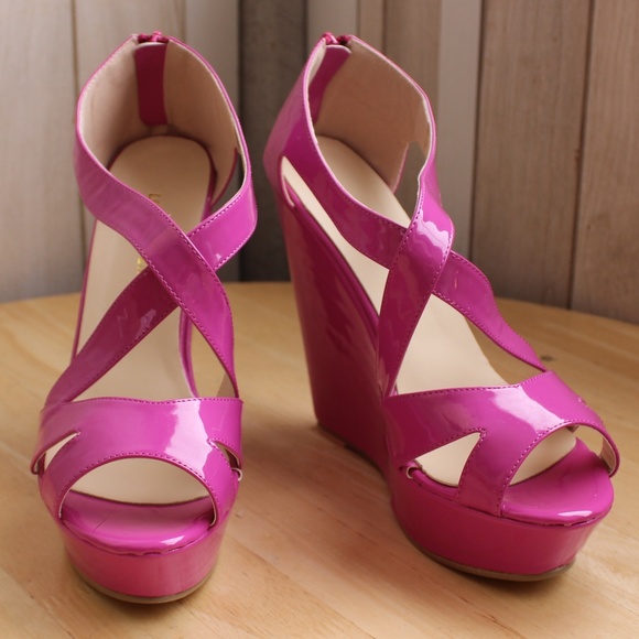 Pink Wedge Heels Size 11 - Picture 6 of 8